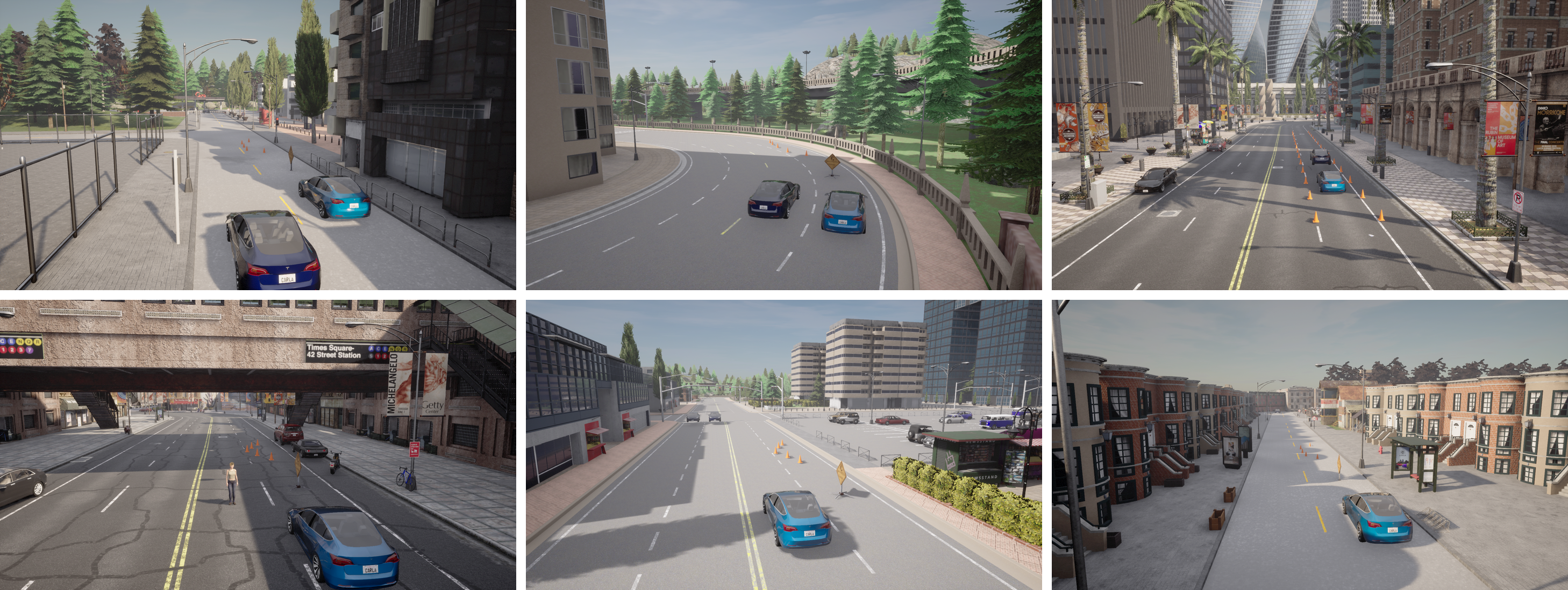 Overview of the six roadway work-zone scenarios